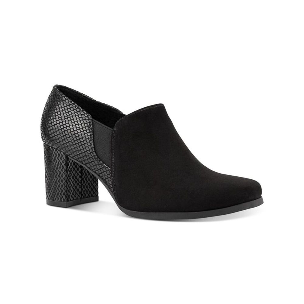 KAREN SCOTT Womens Black Two Toned Tillen Toe Block Heel Slip On Boots 9.5 M